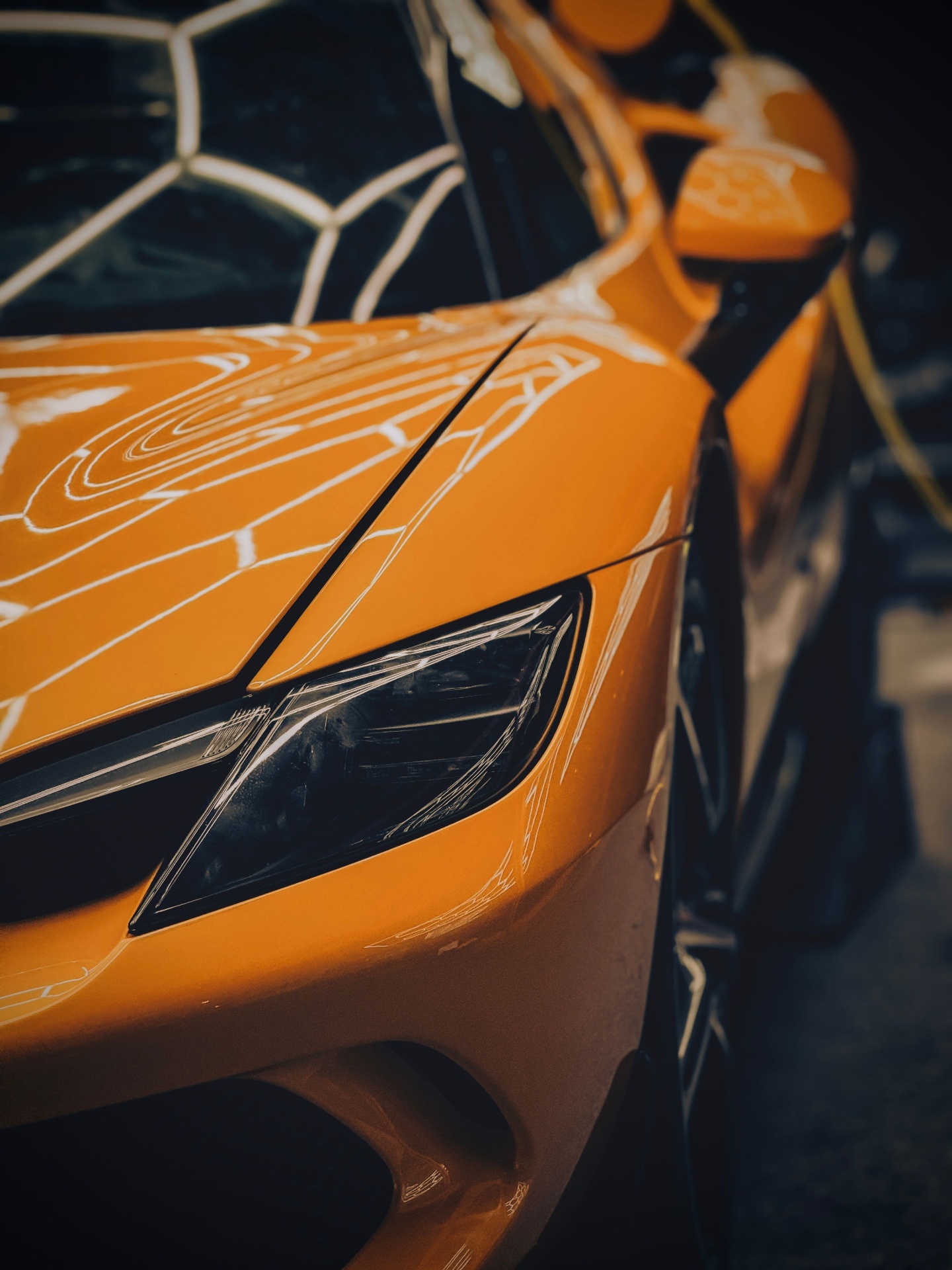 Orange supercar close-up